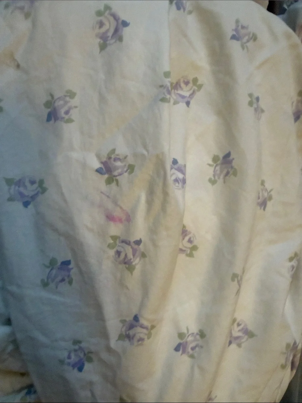 PBK Fitted Sheet and Pillow Case with Small Lavender Floral Pattern